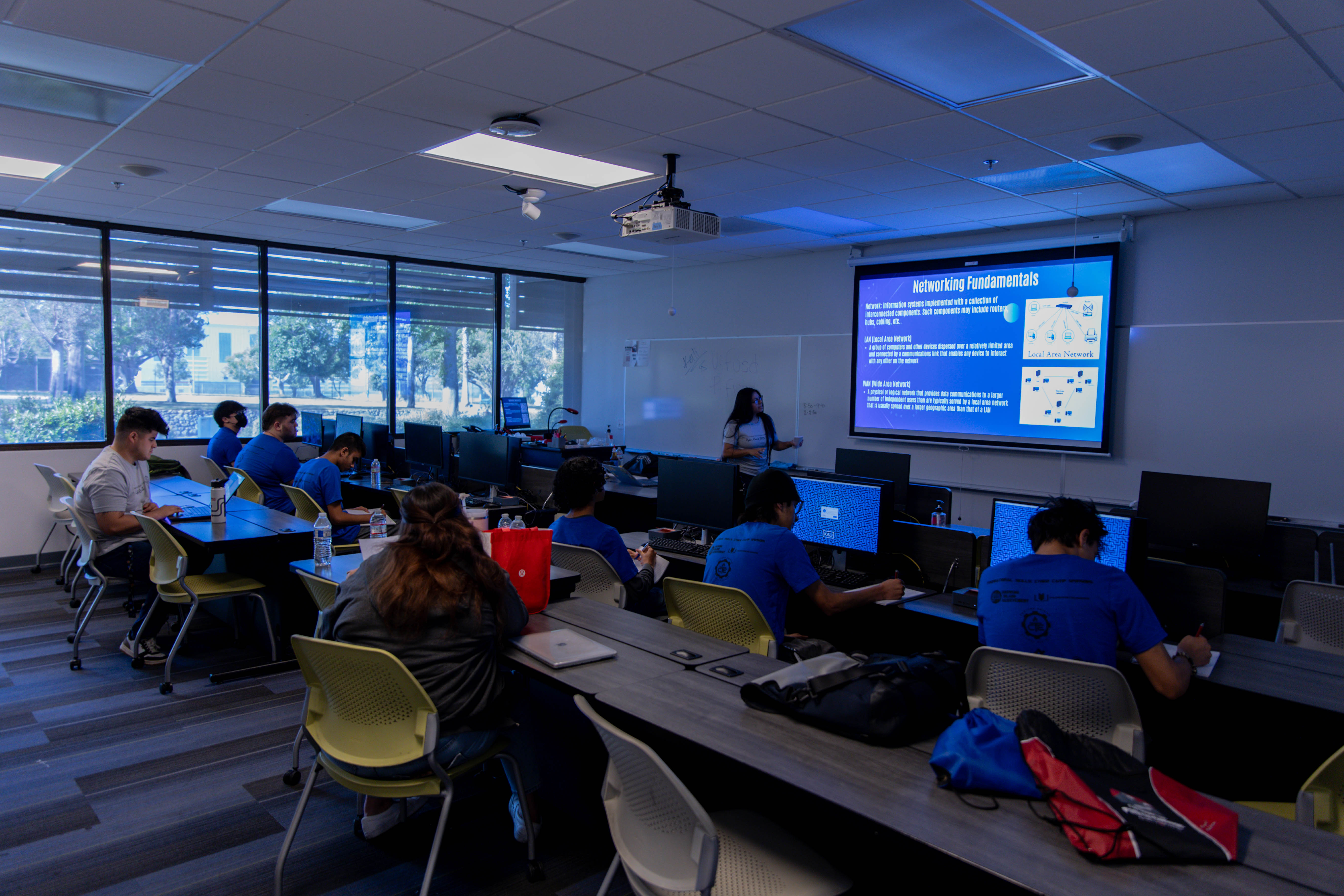 Team collaboration during camp exercise