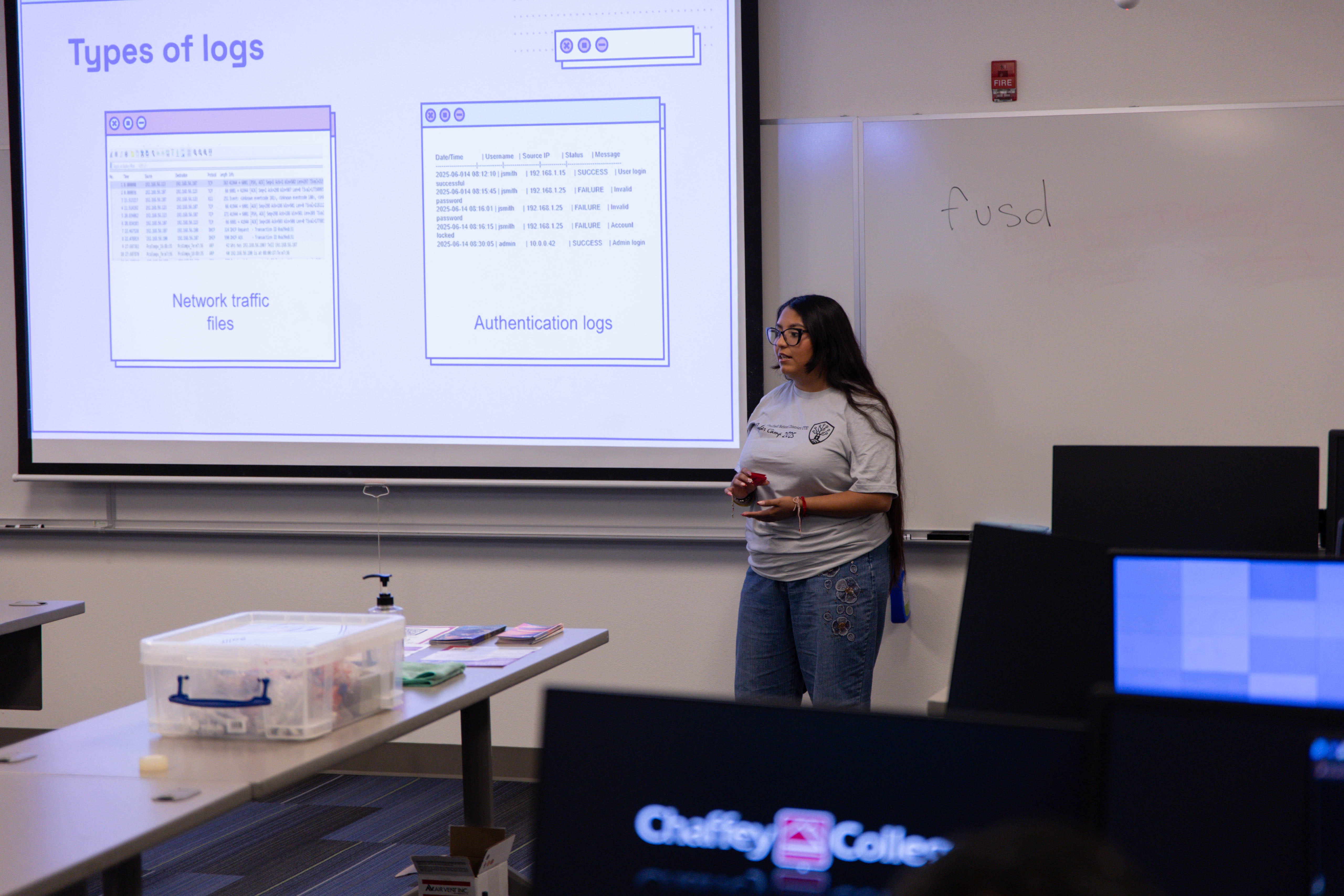 Participants reviewing cyber threat data